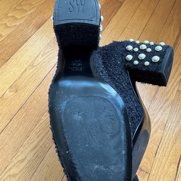 Stuart Weitzman Black Heeled Boots with Pearl Accents - Picture 5 of 7